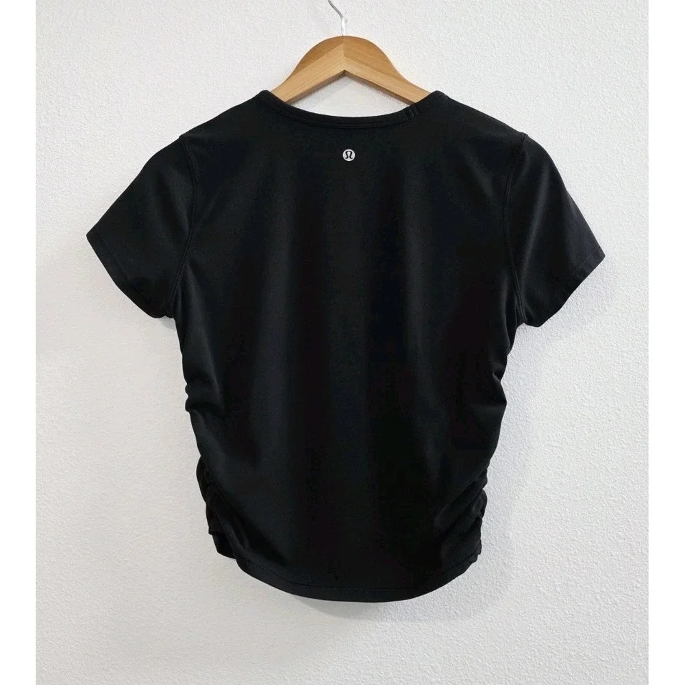 Lululemon All It Takes Nulu Short Sleeve Top Tee Stretch Women's Size 8 Black